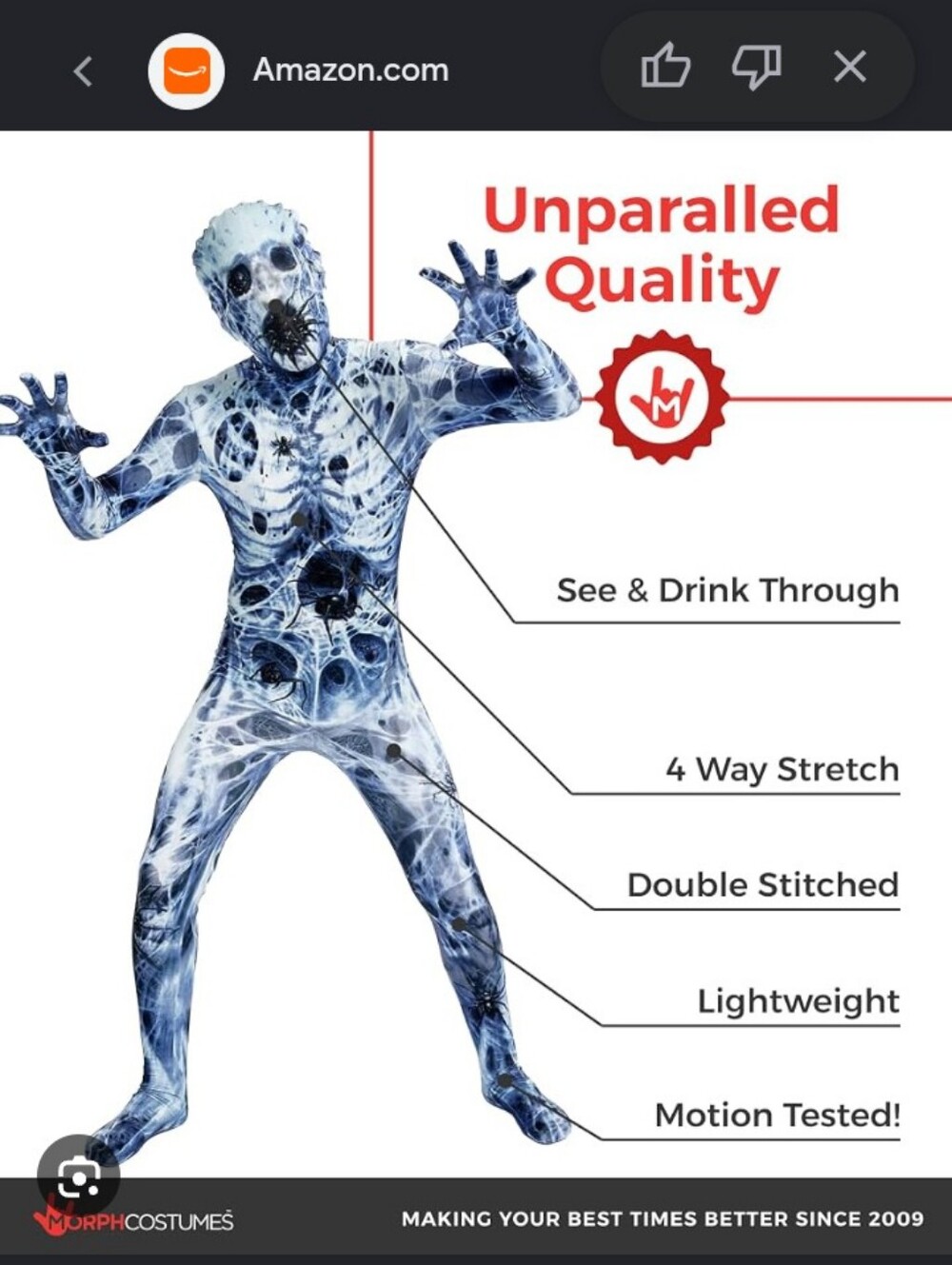 Morphesuits Spider Costume